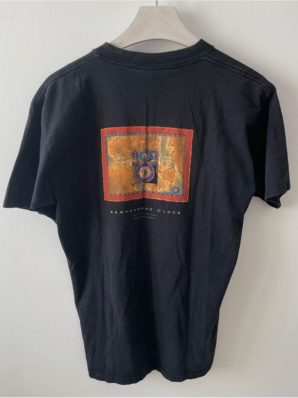 Vintage 1996 Magic The Gathering Armageddon Clock T-Shirt WotC Amy Weber MTG L